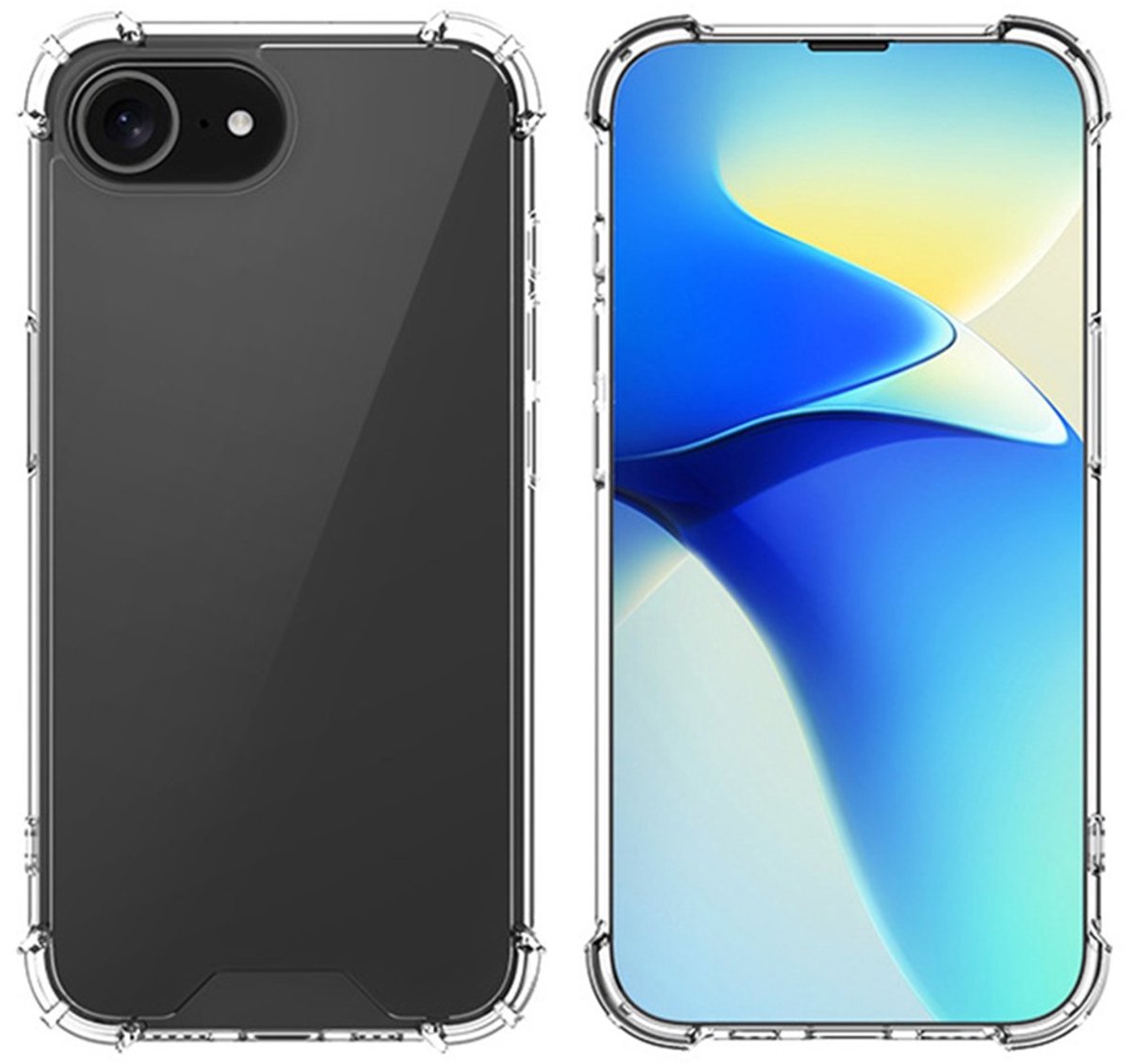 Transparant Hoesje voor iPhone 16e / 17e – ACRYL + TPU Versterkte Hoeken