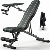 Sportfloww Fitness Halterbank - Fitnessbank - Bench Press Bank - Trainingsbank - Verstelbaar - Inklapbaar - Zwart/Blauw