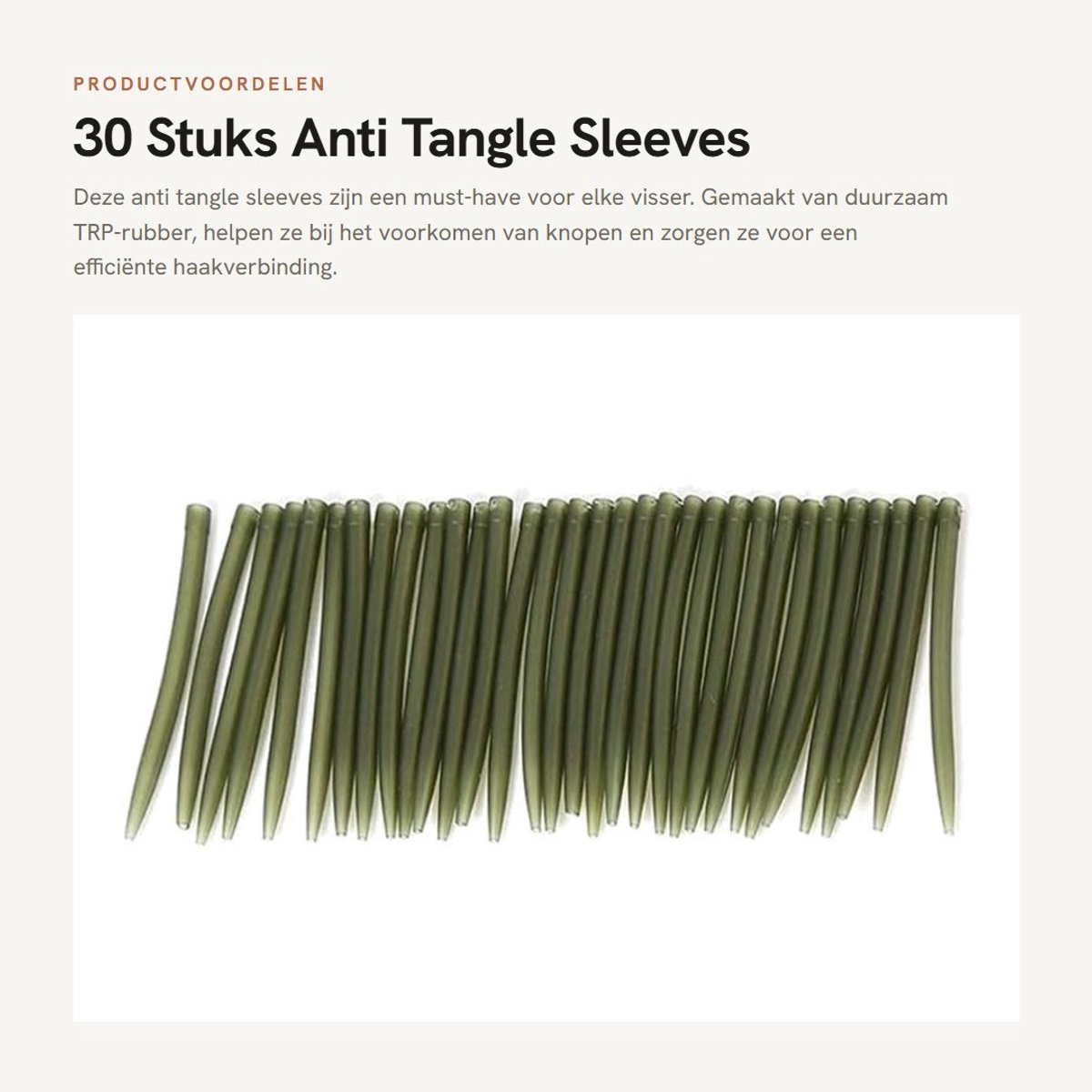 Dailygoods- Anti Tangle Sleeves 30pcs - TRP Rubber - Zachte Staart - Lead Clips - Quick Change Swivels - Veiligheid Vissen Accessoires - Vissystemen
