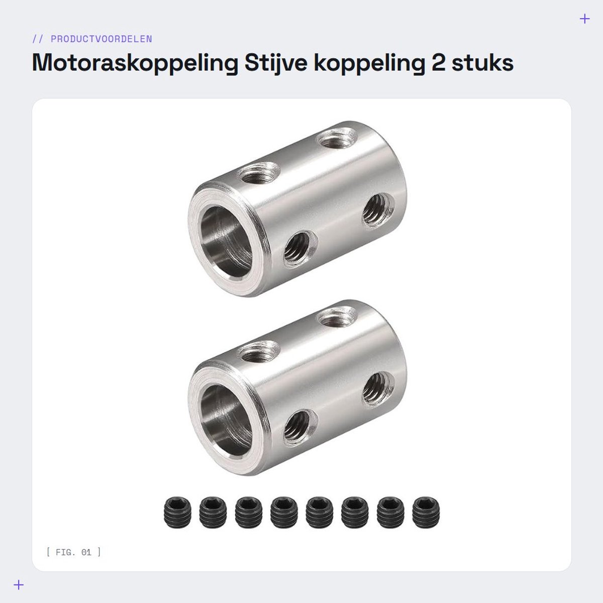 Dailygoods- Motoraskoppeling Stijve Koppeling - 2 Stuks - 14 x 22 mm - 8 mm/8 mm Aansluiting - Universele Golfkoppeling - Duurzaam Staal