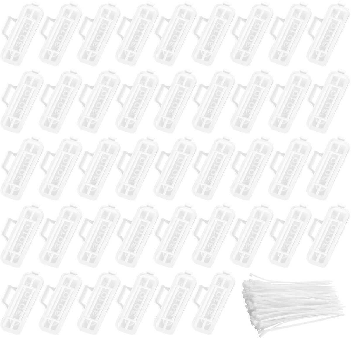 Dailygoods- Kabeletiketten 100 stuks - Transparante Kabelbelettering - Waterdichte Kabelmarkers - Nylon Kabelbinders - Etiketteringsveld - Snelle Identificatie