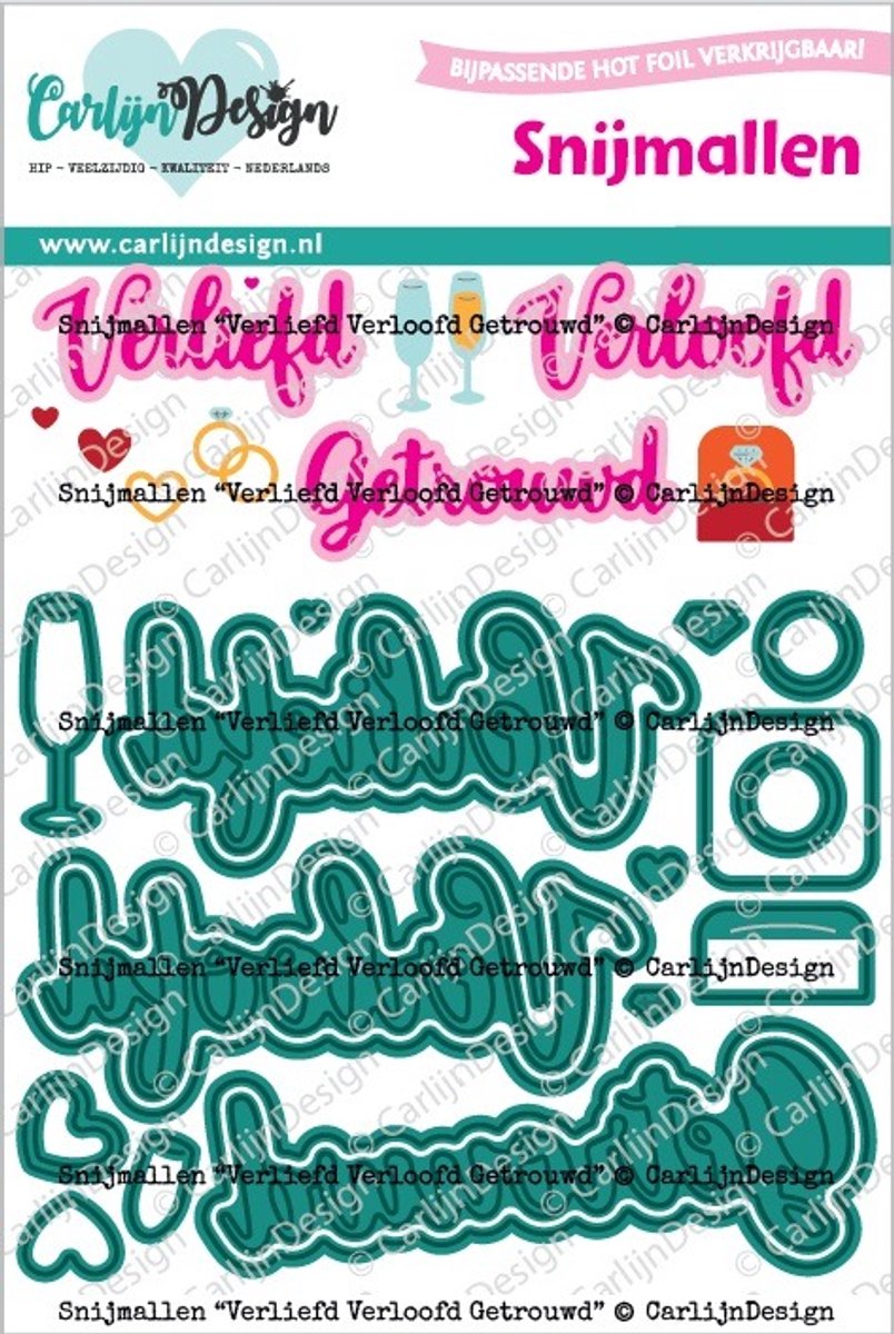 Snijmallen Verliefd verloofd getrouwd