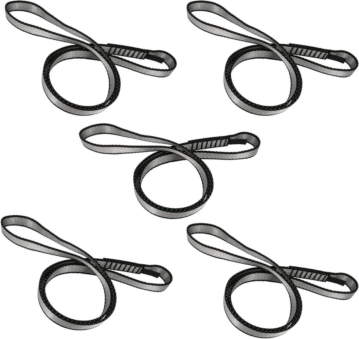Klimband Set - Klimhulp Singelband - Buiten Klimmen - Hoge Sterkte Polyester - 17 mm Breed - Grijs