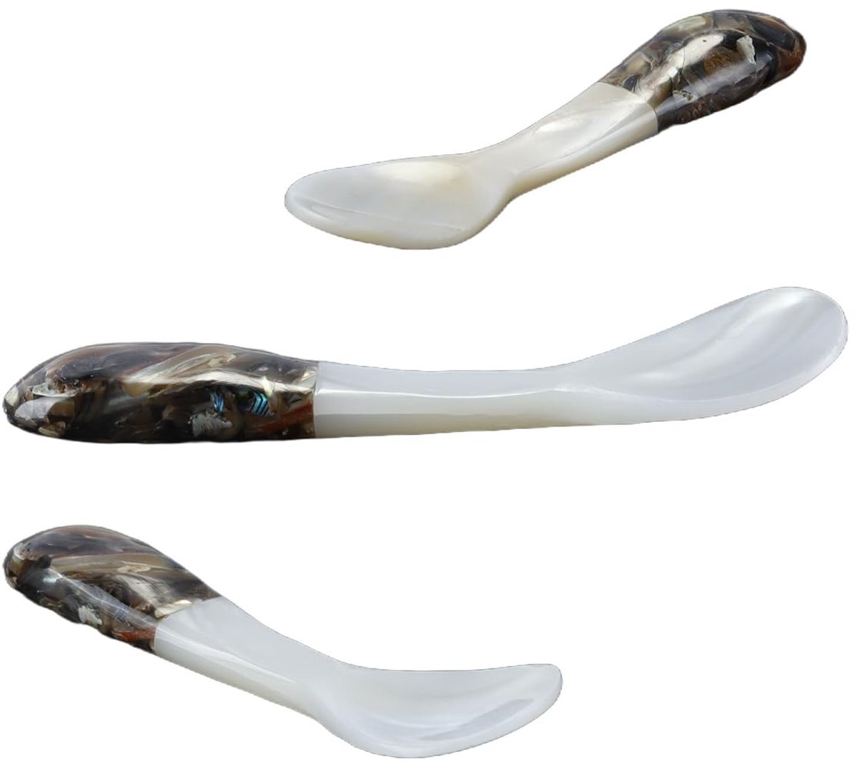 Dailygoods - Set van 6 Kaviaarlepels met Abalone Handvatten
