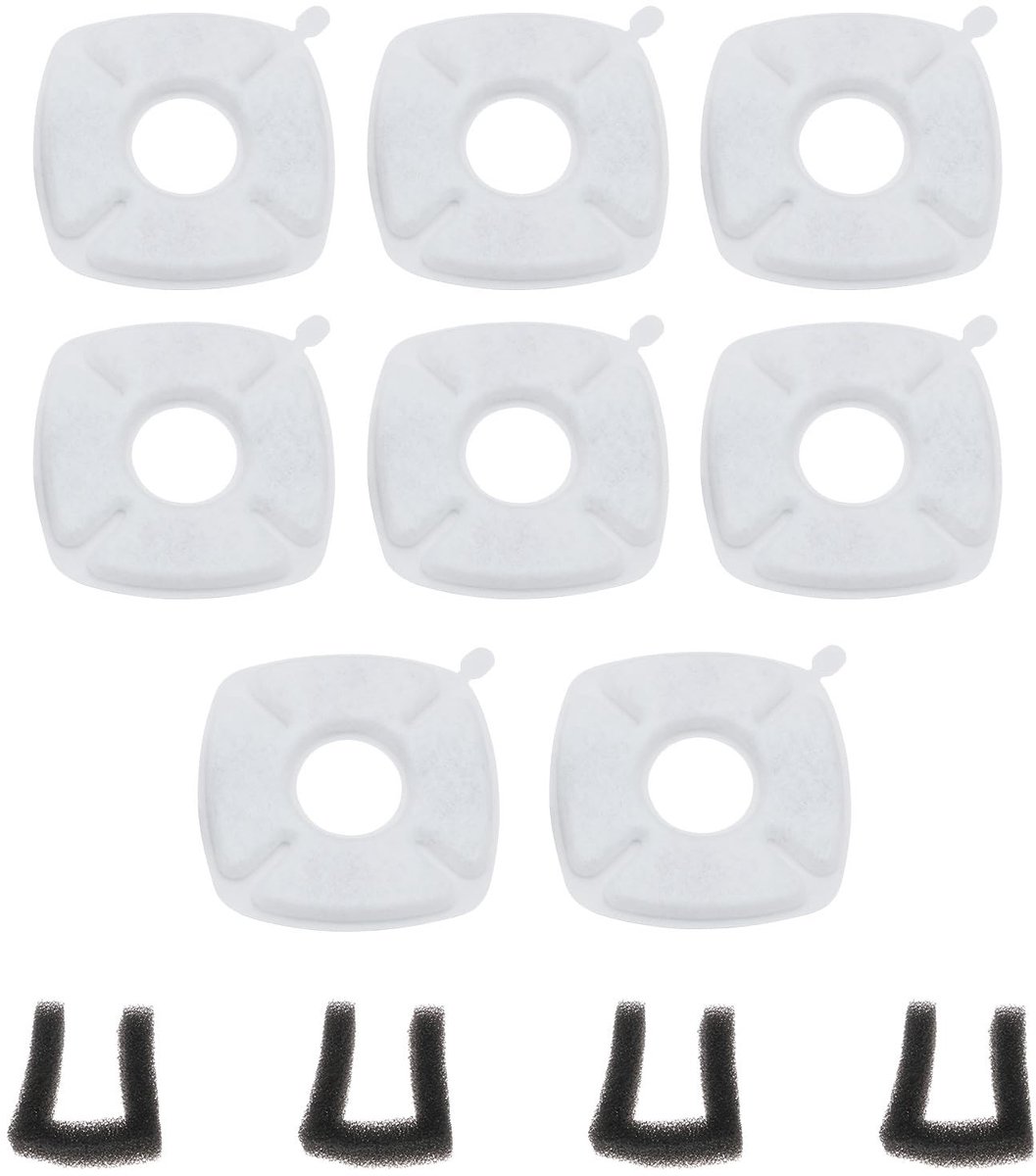 Dailygoods- Waterfilter 3-laags systeem - Waterfilter hondenwaterkom - Waterfilter kattenfontein - Waterfilter vervangingsfilters - 8 stuks - 10 cm groot - Dierenwaterfilter