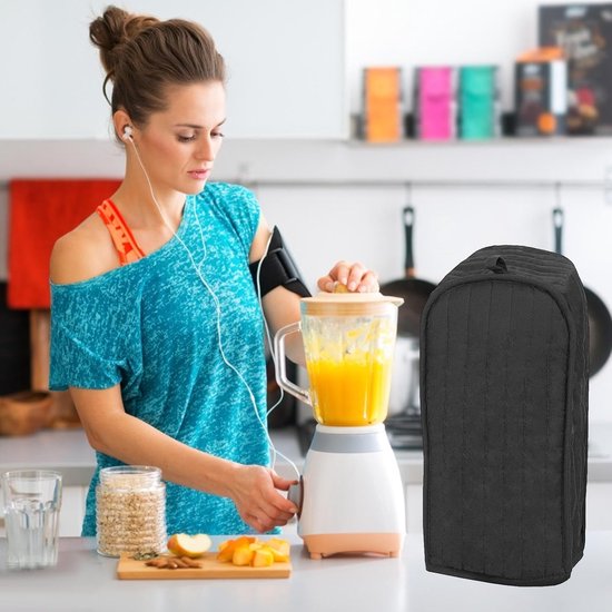 Blender Stofkap - Apparaat Beschermhoes - Keuken Organisatie - Wasbaar Vlekbestendig - 24.99 x 23.01 x 4.7 cm - Zwart — afbeelding 4