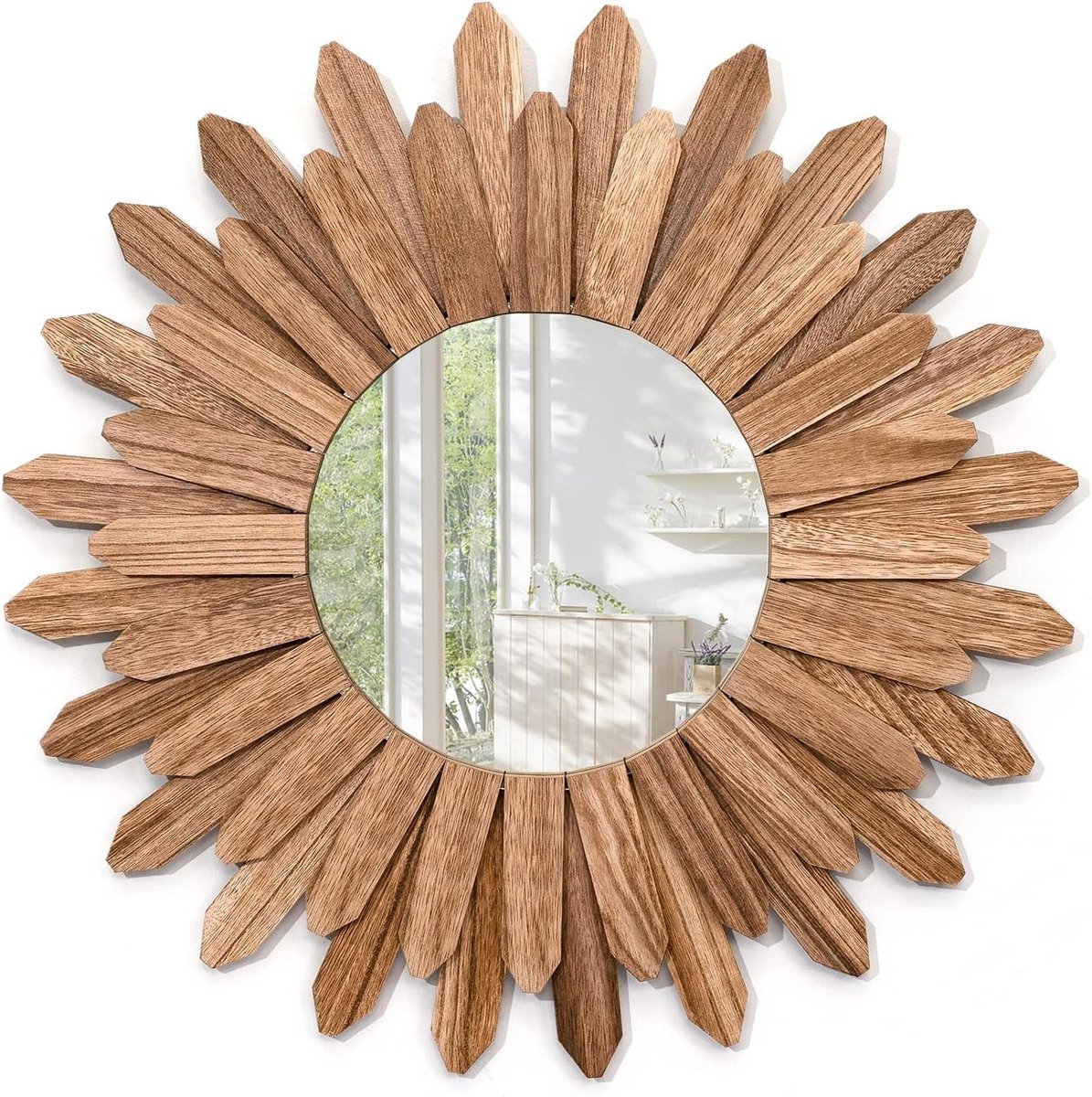 Decoratieve Boheemse Wandspiegels voor Thuis, Slaapkamer en Woonkamer - 48 cm Ronde Spiege