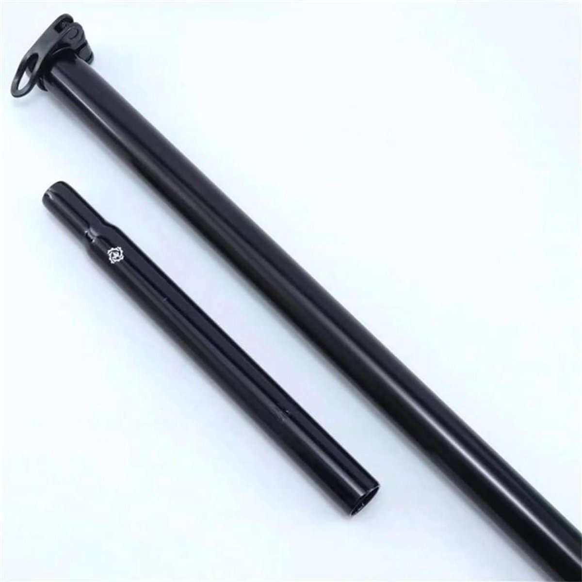 Vouwfiets Zadelpen - Verstelbare Zadelbuis - Fietscomfort Verbeteren - Dubbele Sectie Ontwerp - 31.8mm Diameter - Glanzend Zwart