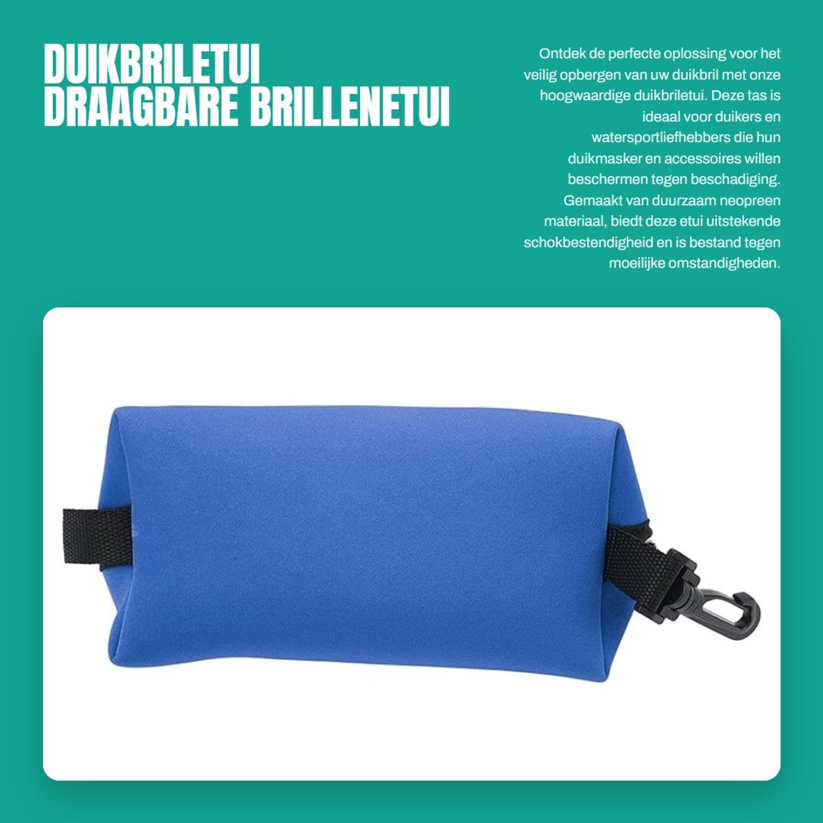 Dailygoods- Duikbriletui Schokbestendig - Duikmaskeretui - Brillenetui - Draagbare Gadgets - Neopreen - Luchtdichte Bescherming - Brillenkoker