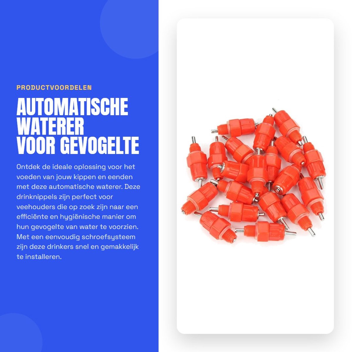 Dailygoods- Waterer Automatisch - 20 Stuks - Drinknippels - Roestvrij Staal/Kunststof - Eenvoudige Installatie - Veilig en Slijtvast - Drinknippel