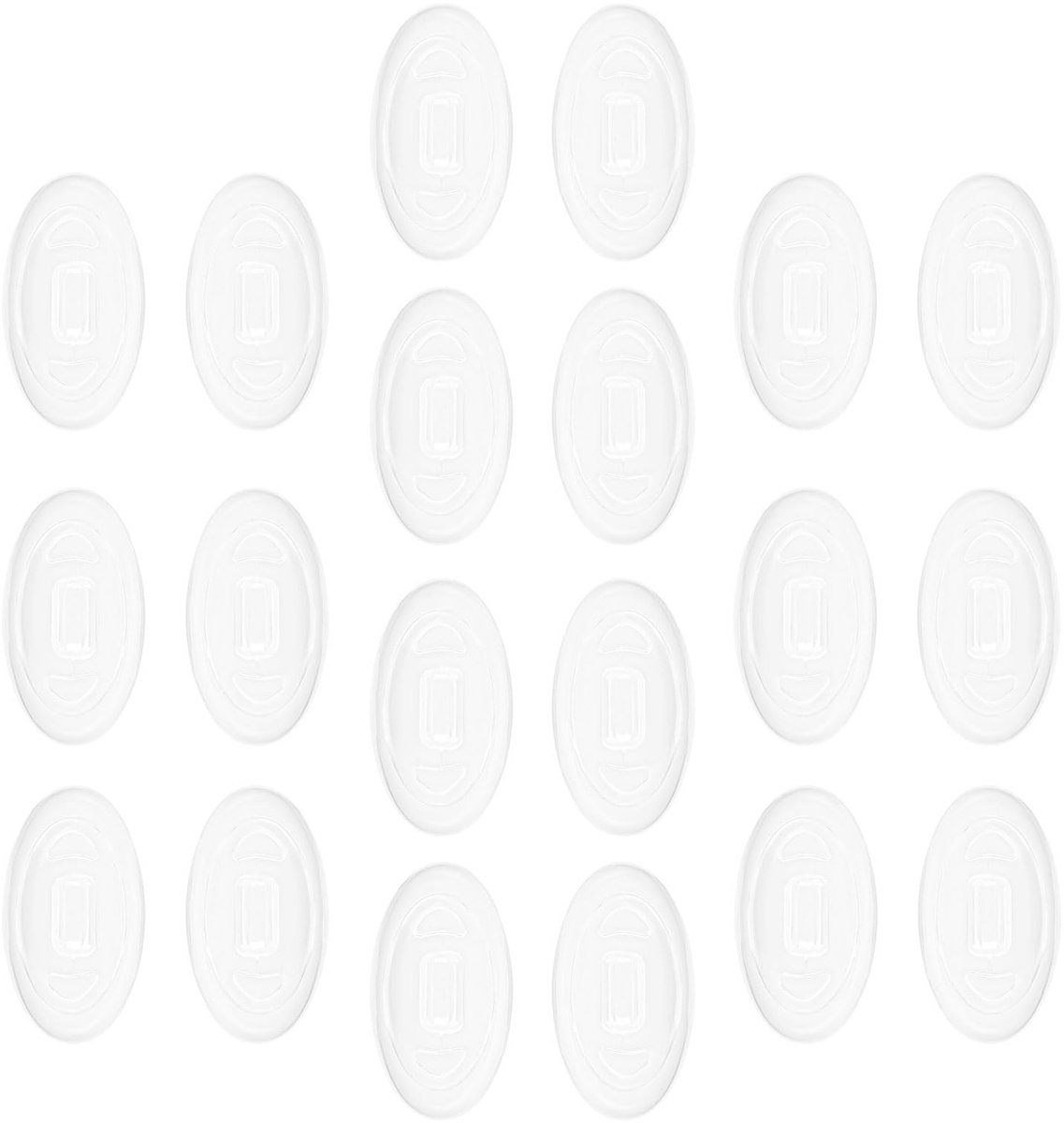 Dailygoods- Neuspads Siliconen 14x7mm - Vervangende Neuspads - Antislip - Hypoallergeen - Eenvoudige Installatie - 10 Paar - Neussteunen
