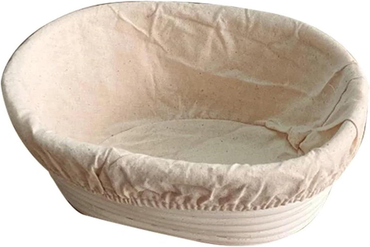 Broodmand Rotan - Rieten Mand - Deeg Laten Rijzen - Natuurlijke Materialen - 17 x 12 x 8 cm - Houtkleur