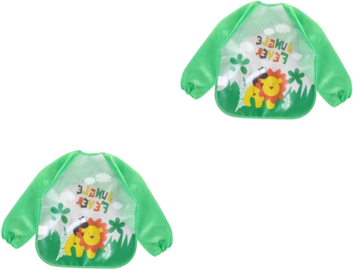 Kinder Slabben - Baby Schort - Kliederen en Eten - Waterdicht EVA Materiaal - 45x35 cm - Groen