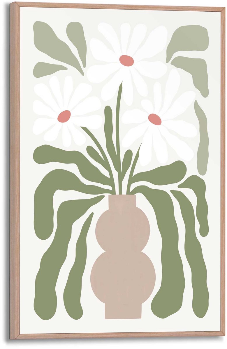 REINDERS Schilderij Abstract Flowers - 30 x 20 - Hout - REINDERS Abstract Flowers Hout
