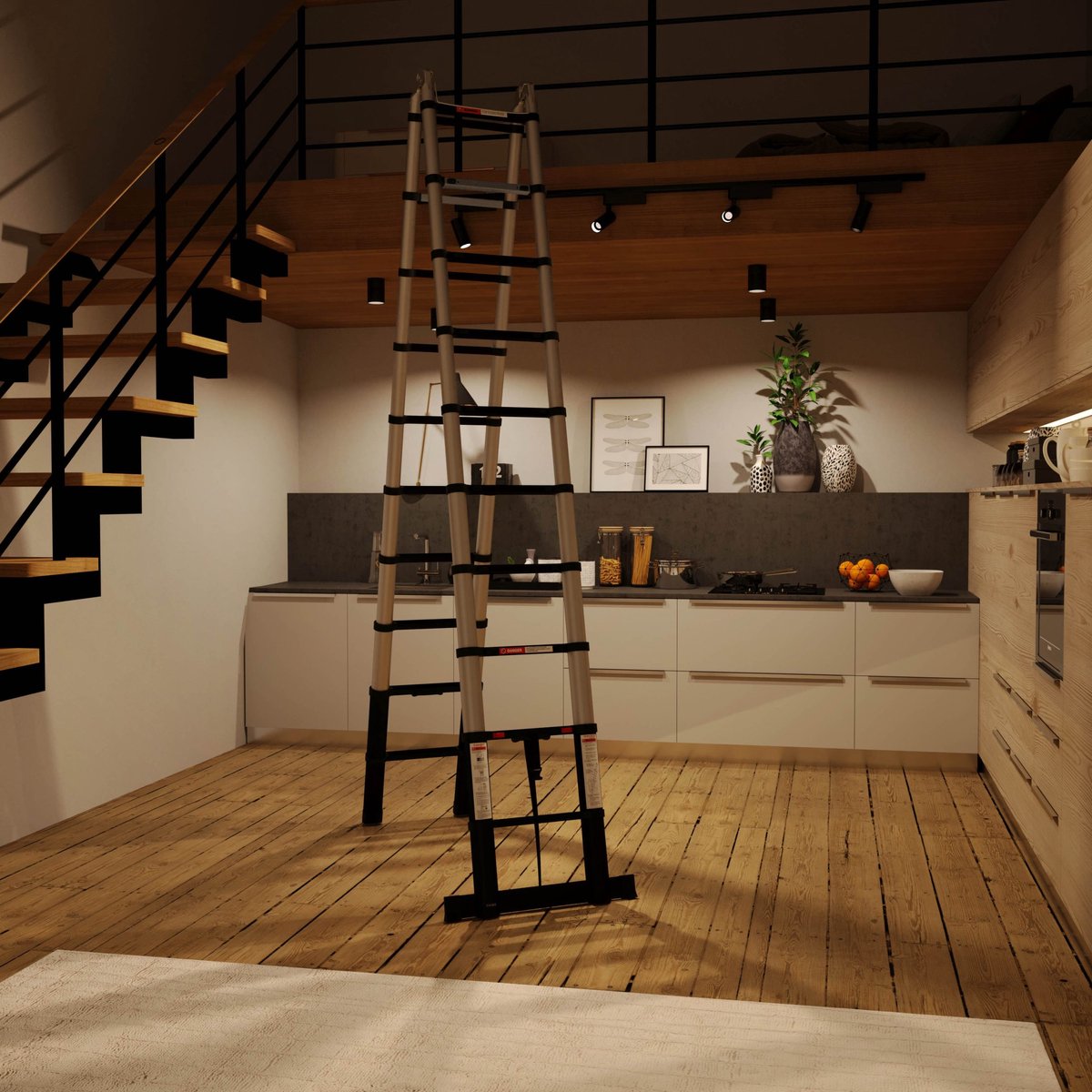 RMBO Multifunctionele Telescopische Ladder 6,2 m- Telescoopladder - 6,2m lang, Compact en Draagbaar met Soft Closing Systeem - Geschikt voor Particulier en Professioneel Gebruik - Telescopische Vouwladder- Max. Belasting 150 kg, EN 131.6 – foto 7
