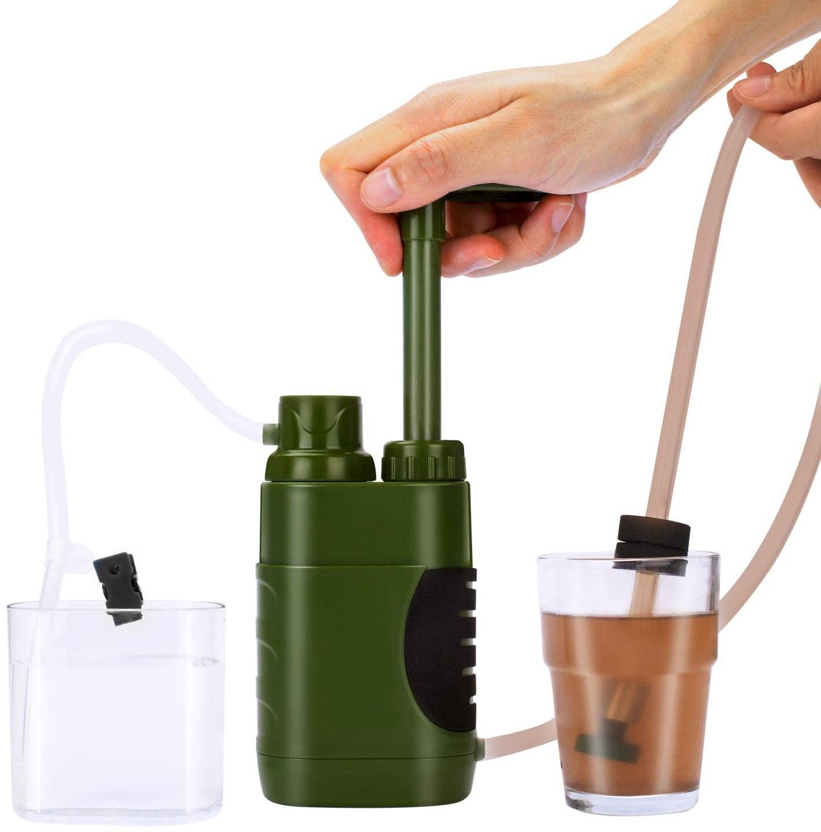 Dailygoods- Waterfilter Outdoor Drinkwaterzuivering 3000 l - Waterfilter Survival - Waterfilter Camping - Waterfilter Noodpakket - Filternauwkeurigheid 0,01 micrometer - Eenvoudig te dragen - Drinkwaterfilter