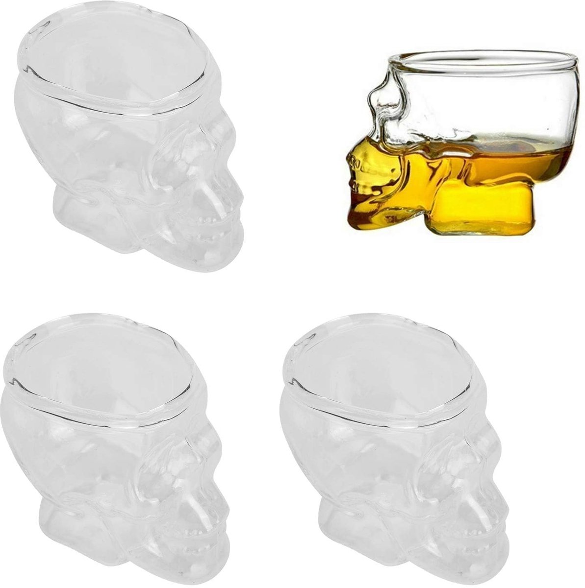 Dailygoods- Copa 75 ml - Glazen - Lekbestendig - Whisky - Wijn - Decoratief - Esqueleto - Glas