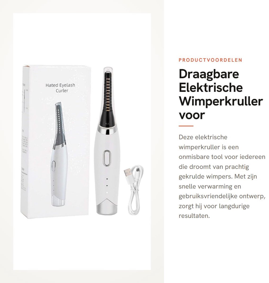 Dailygoods - Draagbare Elektrische Wimperkruller voor Perfecte Wimpers