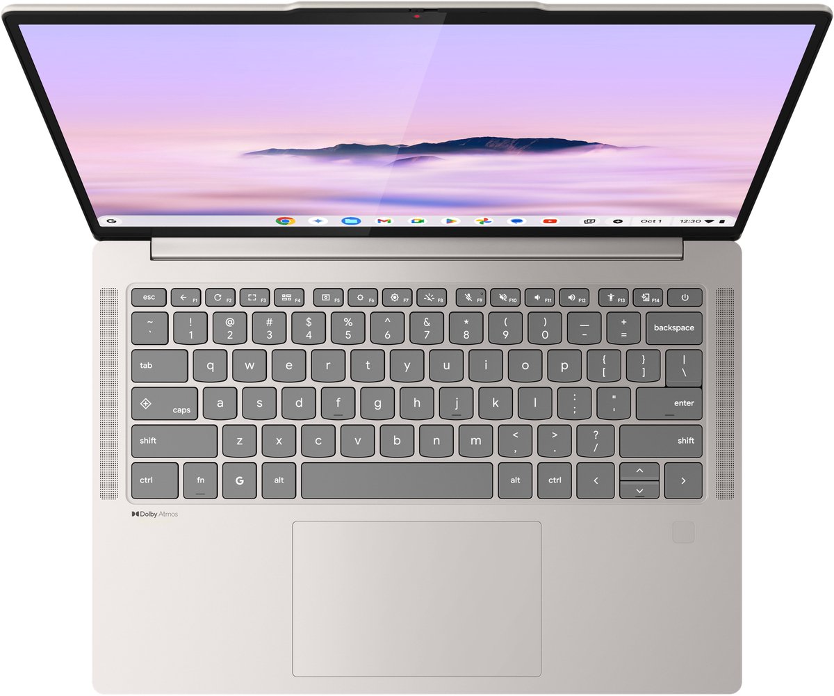 Lenovo Chrome 14M9610 MediaTek 910 Laptop 35,6 cm (14") WUXGA 16 GB LPDDR5x-SDRAM 256 GB UFS Wi-Fi 7 (802.11be) ChromeOS Engels Schelp (kleur) thumbnail 5