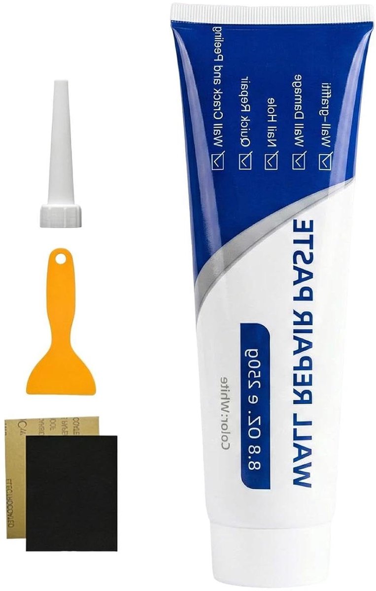 Muurreparatiepasta - Muur herstel - Gaten Vullen - Gladde Afwerking - 250 gram - Wit