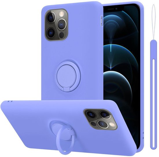 Cadorabo Hoesje geschikt voor Apple iPhone 13 in LIQUID LICHT PAARS - Beschermhoes van flexibel TPU silicone Case Cover met ring