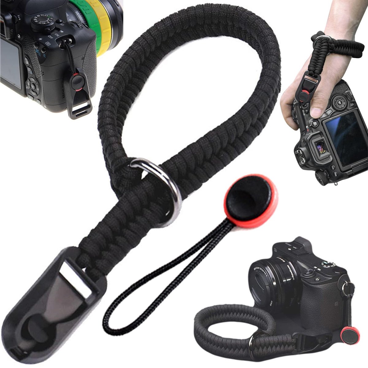 Dailygoods- Camerapolsband Verstelbaar - Camera Riem - Camera Polsband - Totale Lengte 40 cm - Hoogwaardige Kwaliteit - Geschikt voor Diverse Camera's - Camerariem