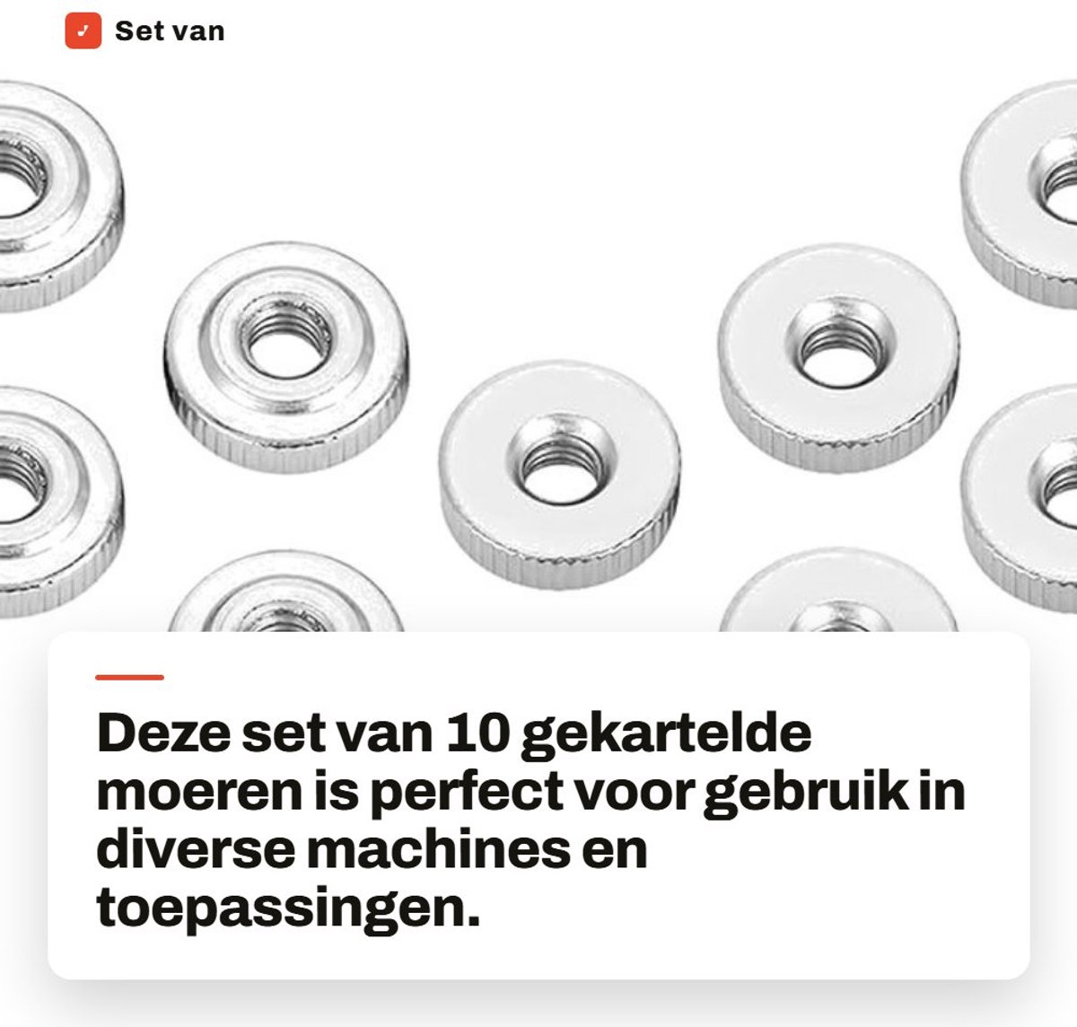 Dailygoods- Gekartelde Moer M4/M5/M6/M8/M10 - 10 Stuks - Koolstofstaal - Bevestigingsmateriaal - Oxidatieweerstand - Voor productiemachines - Moeren