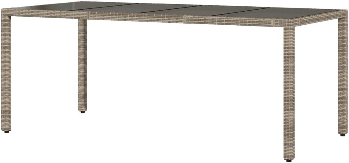 Tuin Eettafel - Terrastafel Buiten - Buiten Dineren - Poly Rattan Frame - 190x75 cm - Grijs