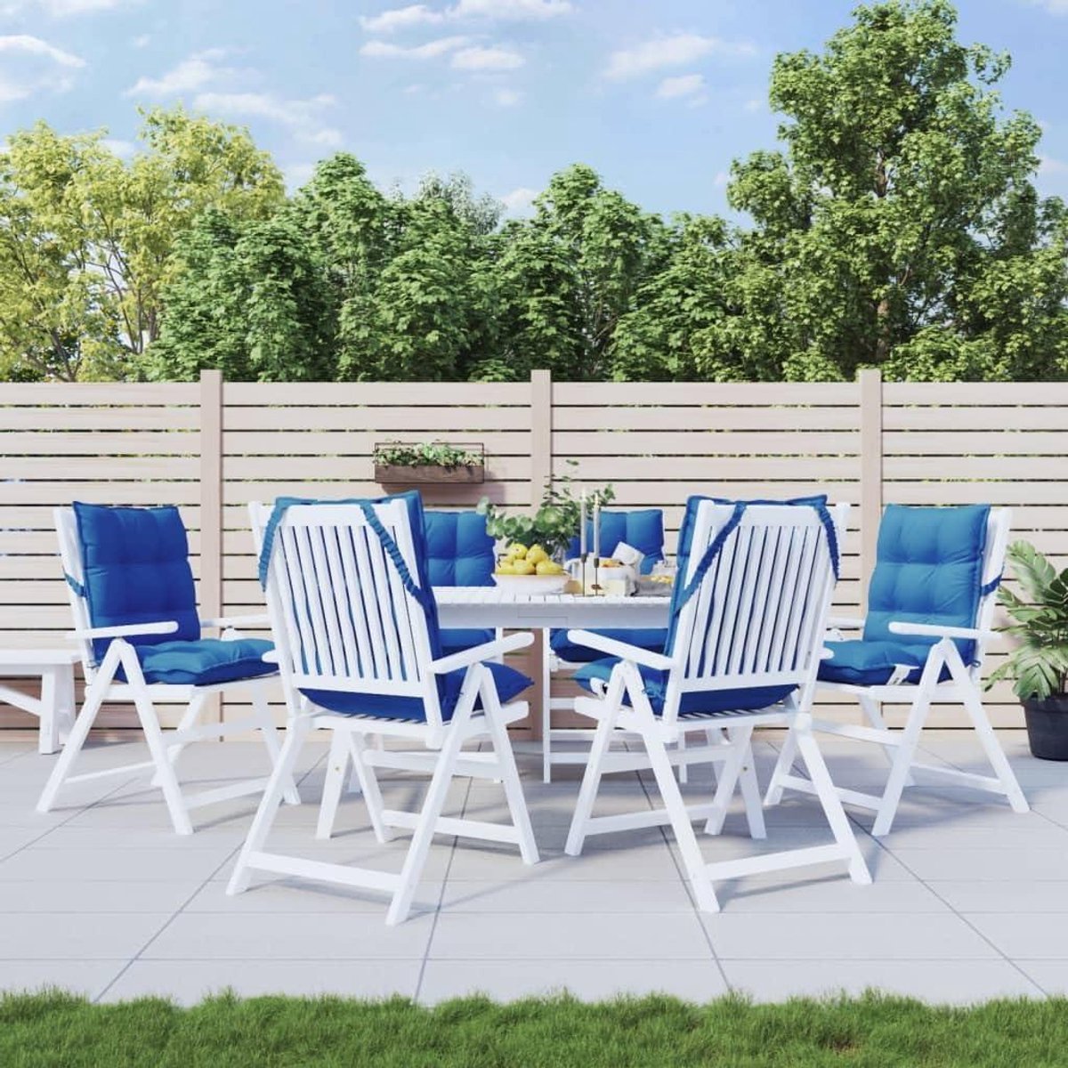 Tuinkussens Lage Rugleuning - Zitkussens Outdoor - Comfortabel Zitten - Waterafstotend Oxfordstof - 100 x 50 cm - Koningsblauw
