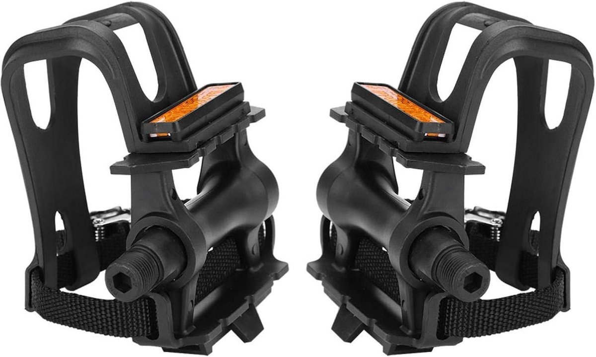 Pedalen voor Fietsen met Toe Clips en Straps - Nylon Fietspedalen voor Binnen en Buitensport, Accessoires voor Mountainbikes en Fitnessfietsen