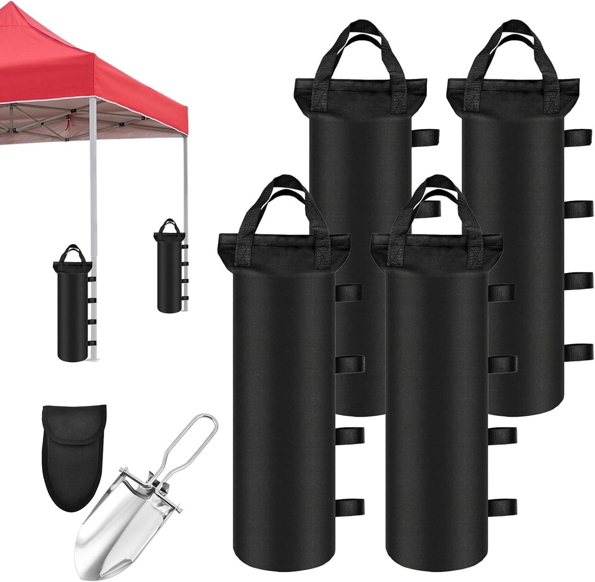 Set van 4 zandzakken voor camping, strand en tuin - ideaal voor stabiliteit en bescherming