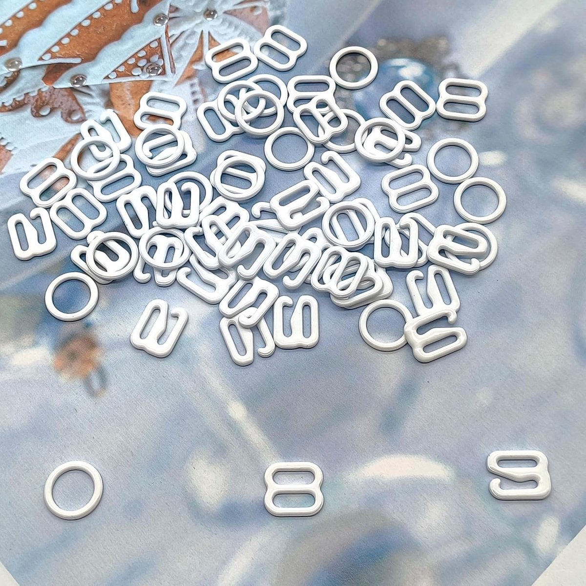 180 Stuks Lingerie Beugels en Clips voor Verstelbare Bandjes - Ondersteuning voor Bh, Badmode en Kledingaccessoires - 8mm (Wit)