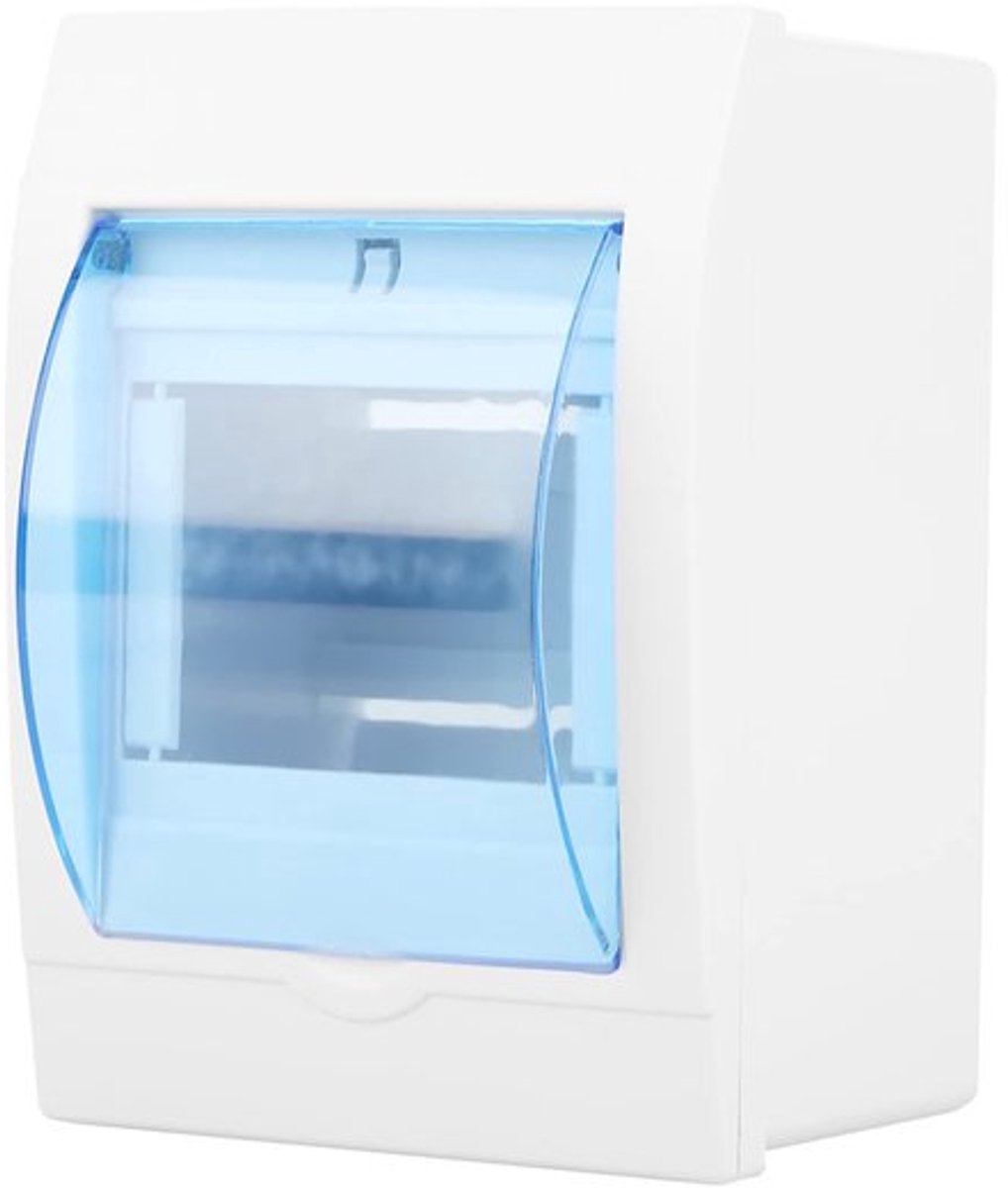 Plastic verdeelkast voor 3-4 manieren stroomonderbreker met stevige wandmontage, afmetingen 13 x 9,6 x 6,5 cm, geschikt voor veilige elektrische installatie binnenshuis