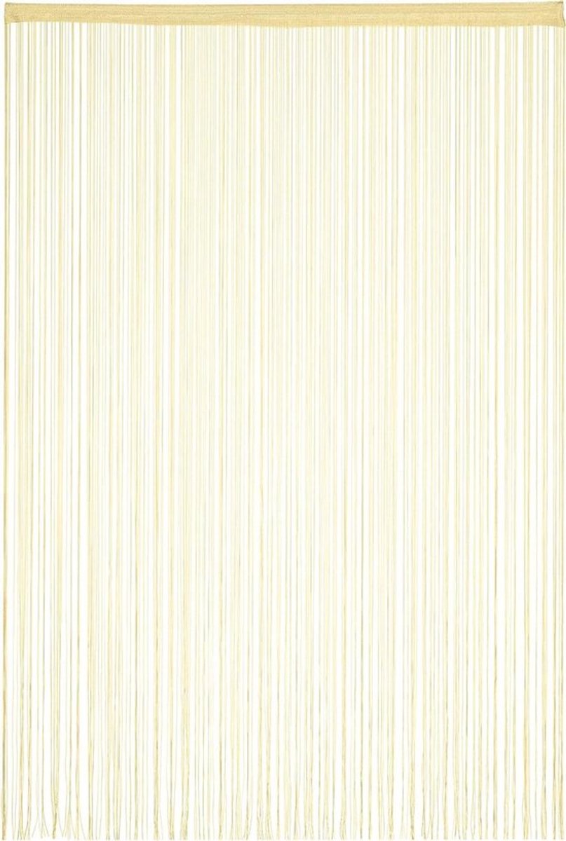 Vliegengordijn 145x245 cm tunnelband in te korten - deuren venster draadjesgordijn - wasbaar - beige