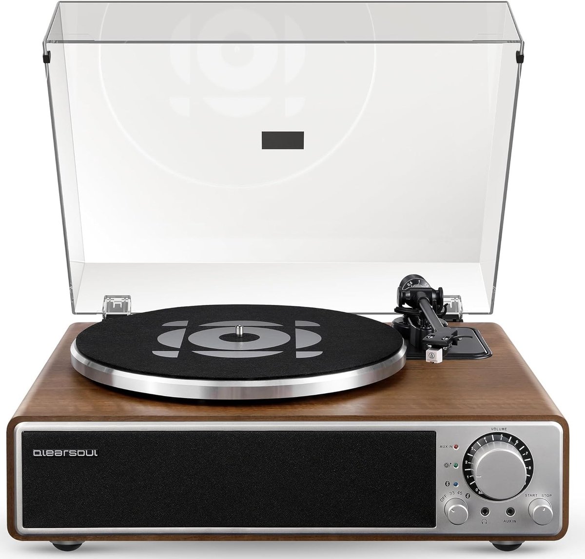 Vinyl Platenspeler - Houtkleurig - Alles-in-één Hifi-draaitafel - Ingebouwde luidsprekers - Voor Muziekliefhebbers