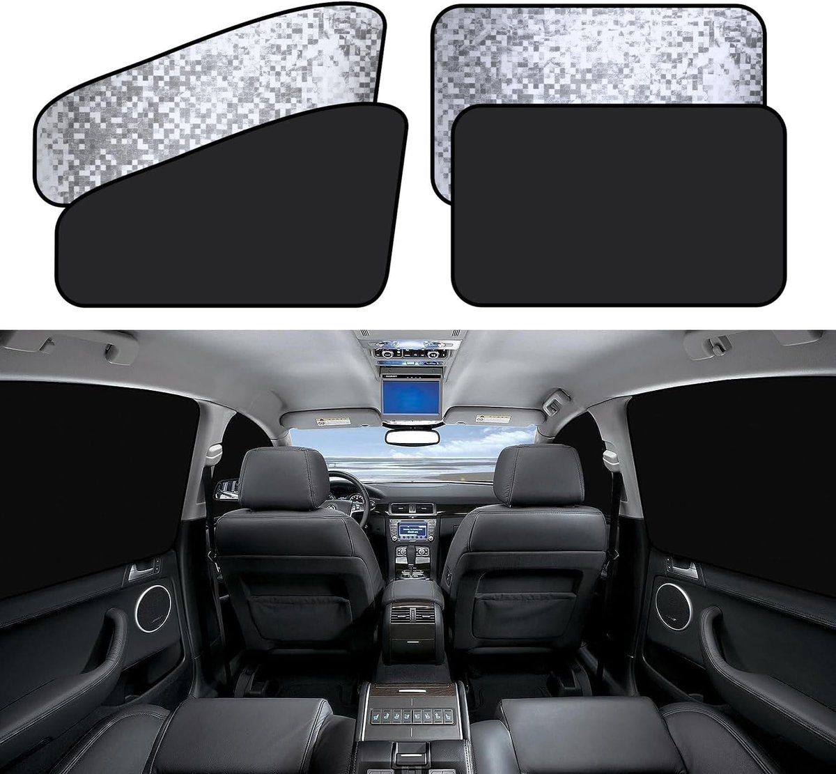 Magnetisch Autozonnescherm Kind - Zonnescherm Auto met Magneten - UV-Bescherming - Auto Zonneklep Zijruit - Universeel - 4 Stuks