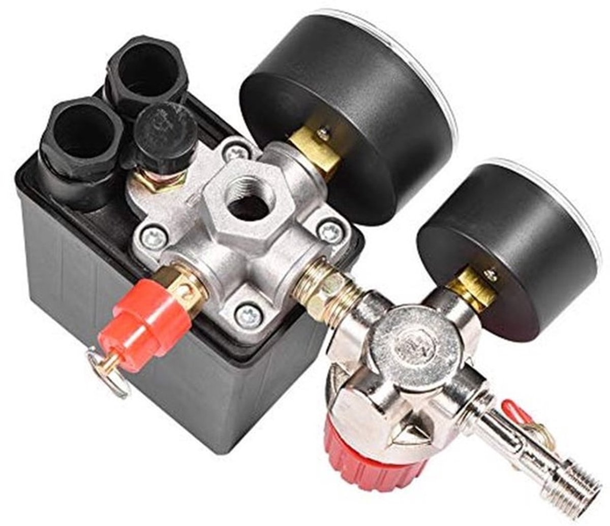 Drukschakelaar, compressor, 0.05-1.2 Mpa 3000 l/min, luchtcompressor, drukventiel, regelaar, drukmeter met drukregelaar, indicatoren