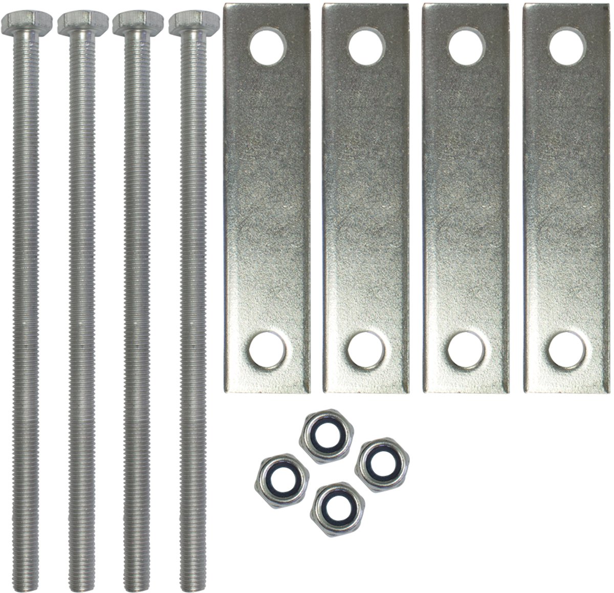 trucky Montageset nr. 2 voor trucky Truckbox – Montageset met stalen platen, schroeven en moeren – Gemaakt van staal
