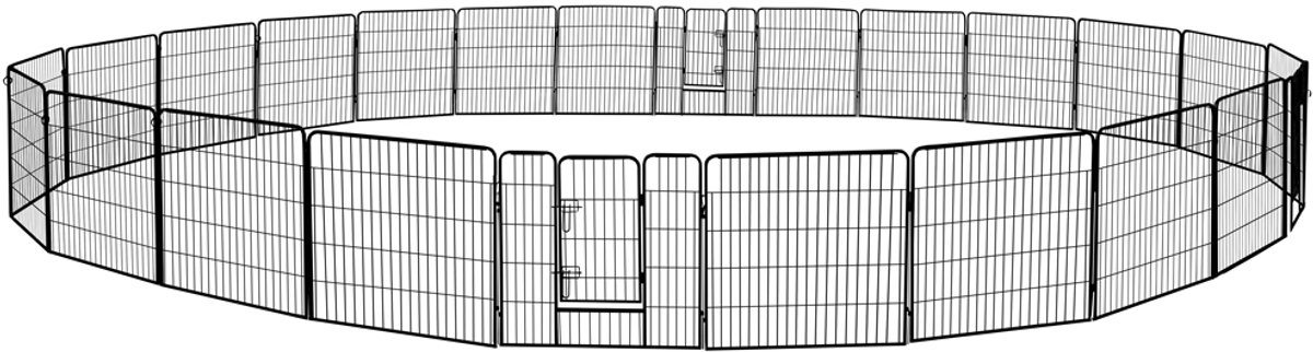 24-zijdige Puppyren / Huisdierverblijf / Buitenren / Vrijloopkooi / Puppyhek — Petigi 80 cm