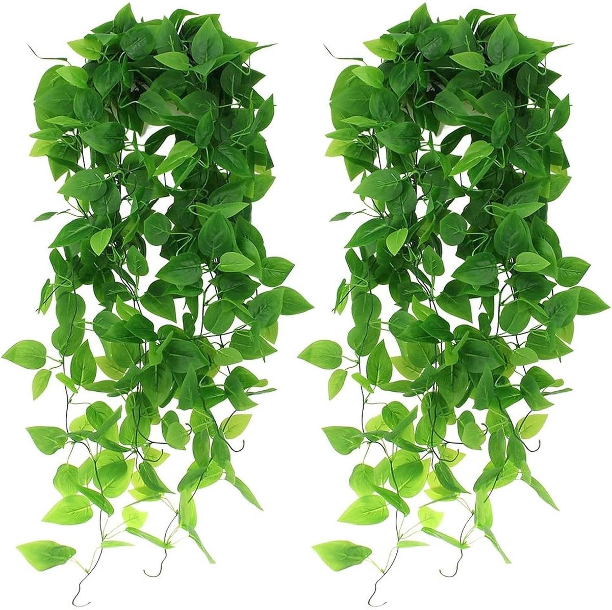 2 Stuks Neppe Hangplanten 110CM Driehoekige Groene Klimop Nepproppen voor Binnen Buiten Tuin Bruiloft Muurdecoratie en Interieurstyling