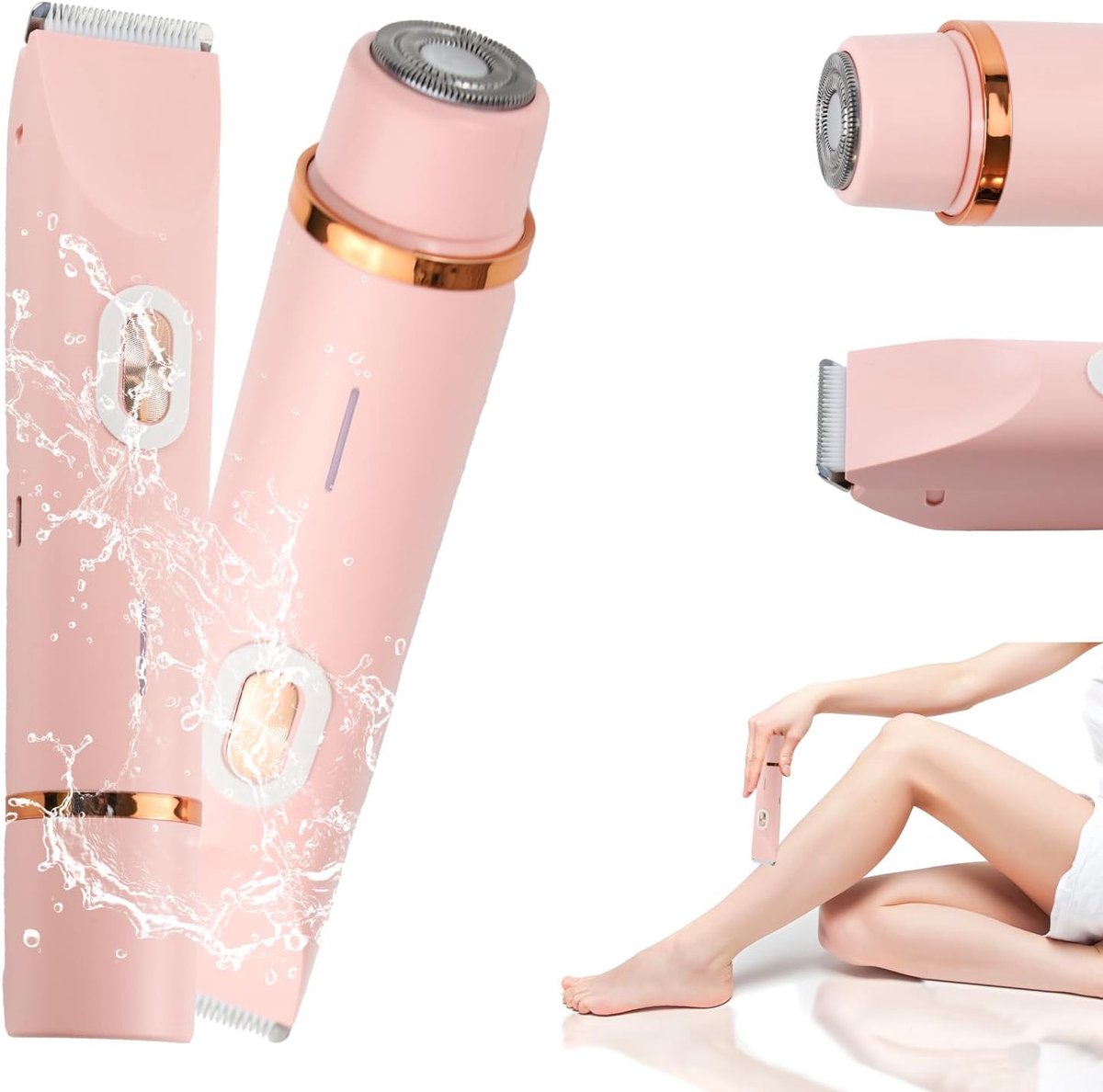 SnelShoppen - Dual Head Intiem Scheerapparaat voor Vrouwen - Draadloos Elektrisch Scheerapparaat - IPX7 Waterdicht - Oplaadbaar Haartrimmer voor Dames