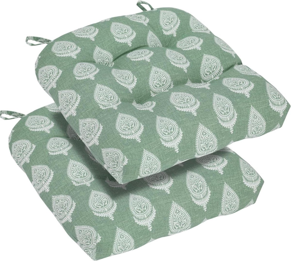 Tuinstoelkussens Set - Terraskussens Zitting - Comfortabel Zitten - Waterafstotend Materiaal - 2 stuks 47.5 cm - Groen