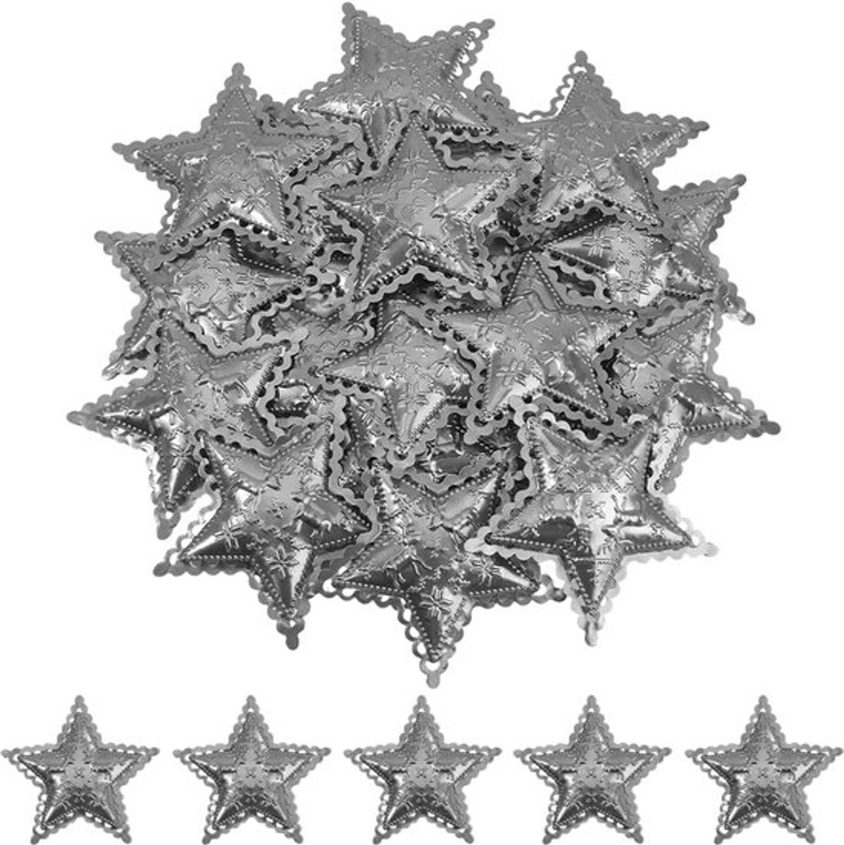 20 stuks 88 mm zilveren metalen ster gegalvaniseerde metalen sterren vintage rustieke primitieve sterren driedimensionale kerstboom patriottische ornament voor knutselen onafhankelijkheidsdag