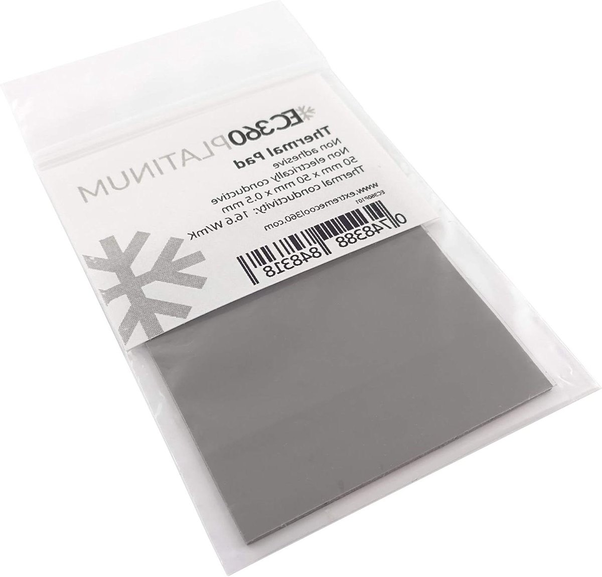 Thermische Pad - Koel Pad - Componenten Koelen - Hoge Warmtegeleiding - 50x50x0.5 mm - Grijs