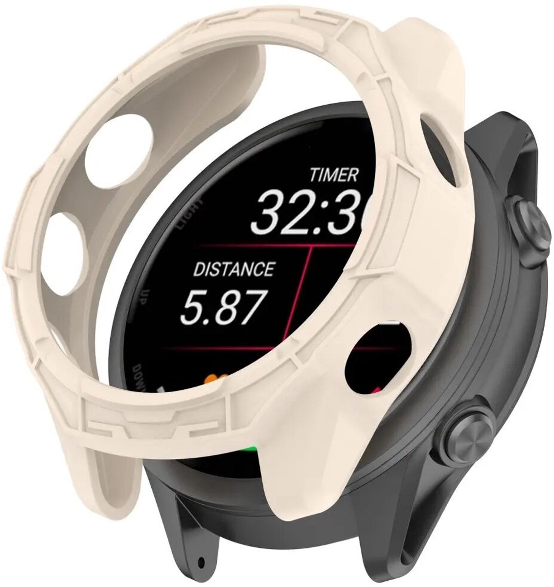 Hoesje Geschikt voor Garmin Forerunner 970 - TPU Bumper Case - Beige