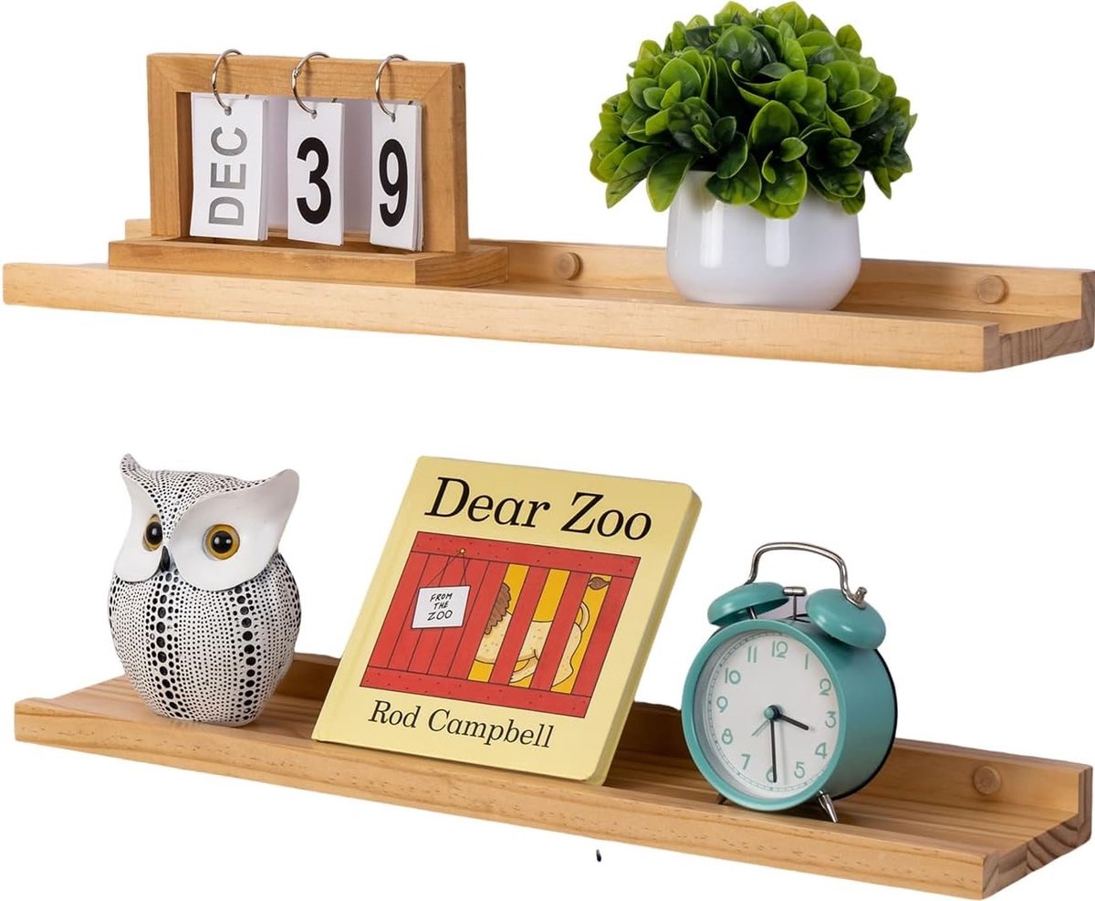 Magnetische Tonies Plank - Presentatie- en Sorteringsstand voor Tonies - Wandplank van Natuurlijk Hout voor Toniebox in de Kinderkamer - 40 cm x 13 cm - Speelgoedopslag en Decoratie