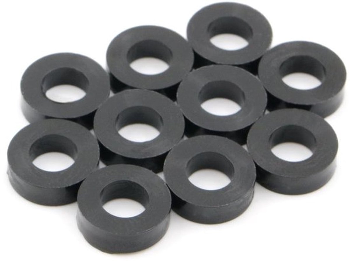10x Afstandshulzen Sluitringen M5 - HD-Polyethyleen - L 3 mm x Ø 10/5 mm