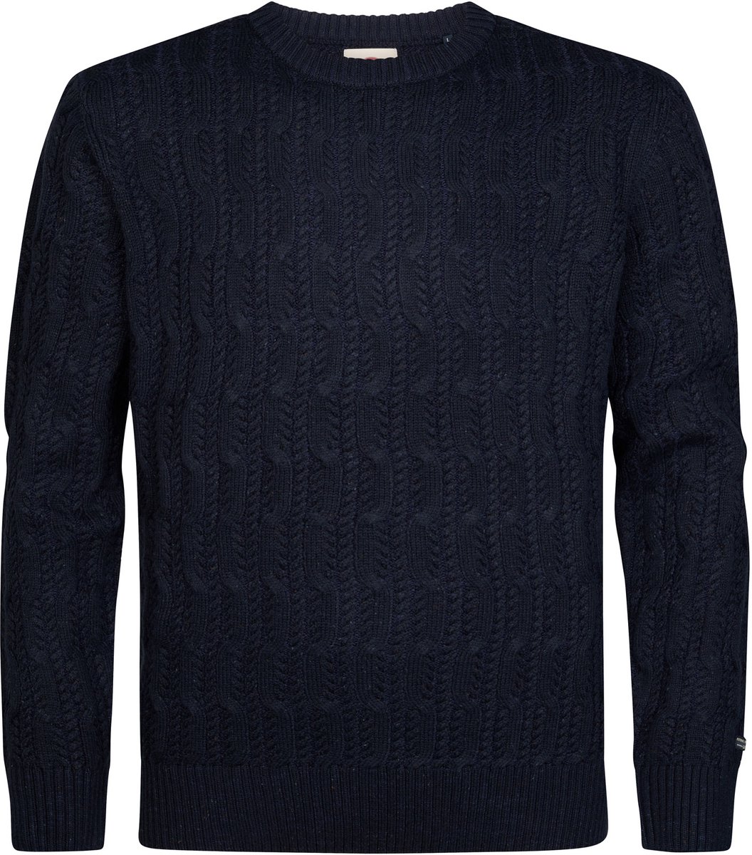 Petrol Industries - Heren Kabeltrui steelgate - Blauw - Maat XXXL