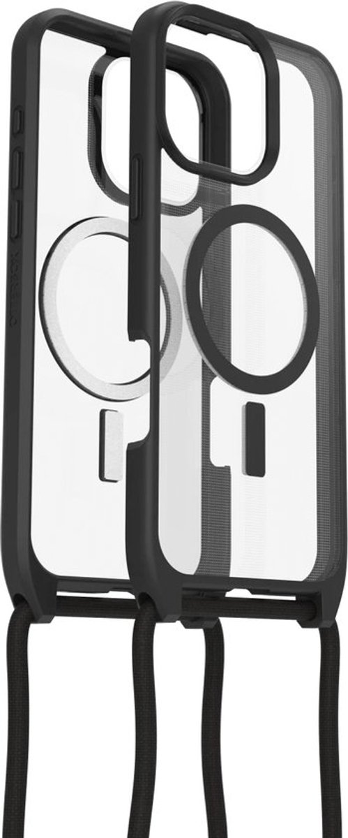 OtterBox Geschikt voor Apple iPhone 16 Pro Max - Necklace Back Cover Hoesje met Koord - Transparant Zwart