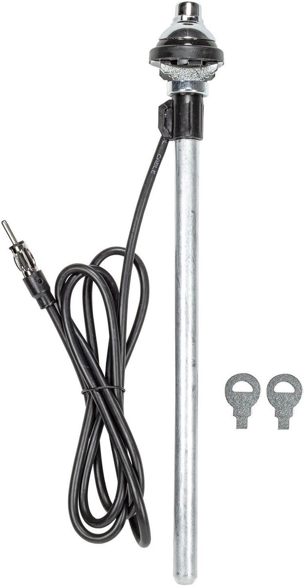 Thijox - Universele Telescopische Spatscherm Antenne 90cm - Roestvrij Staal - Voor Auto, Boot, Camper, Oldtimer - 4-delig - Uitstekende Ontvangst